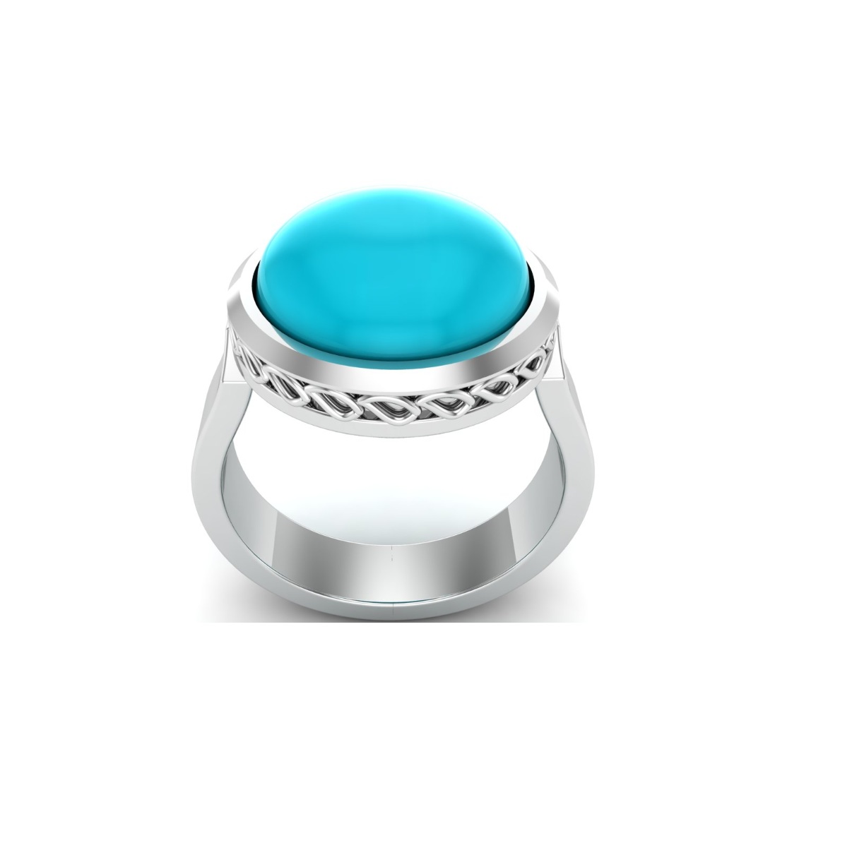 Bague turquoise argent Donia chevalière